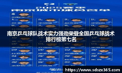 南京乒乓球队战术实力强劲荣登全国乒乓球战术排行榜第七名