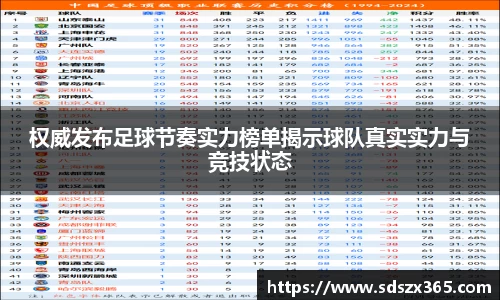 权威发布足球节奏实力榜单揭示球队真实实力与竞技状态